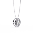 Symmetrical Eye Shape Layering Pendant with Round Moissanite Diamond - View 4