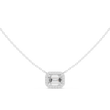 Emerald Cut Halo Pendant with Round Lab Grown Diamonds - View 3