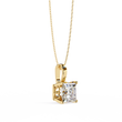 Princess Lab Grown Diamond Solitaire Four Prong Pendant - View 5