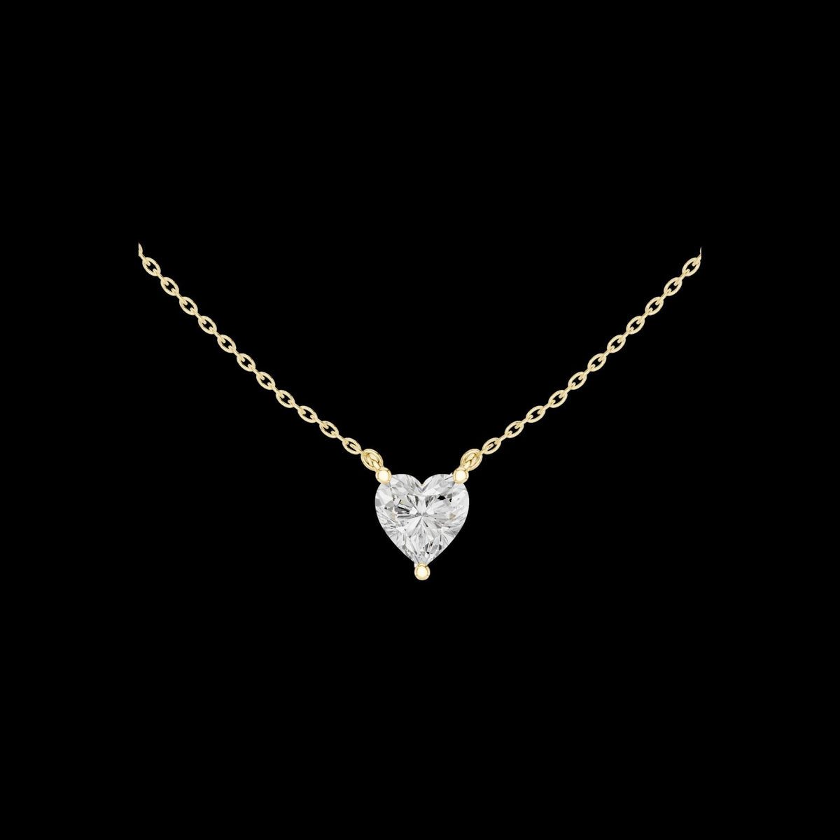 Heart Cut Solitaire Pendant with Center Moissanite Diamond