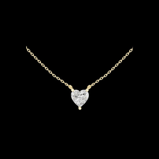 Heart Cut Solitaire Pendant with Center Moissanite Diamond