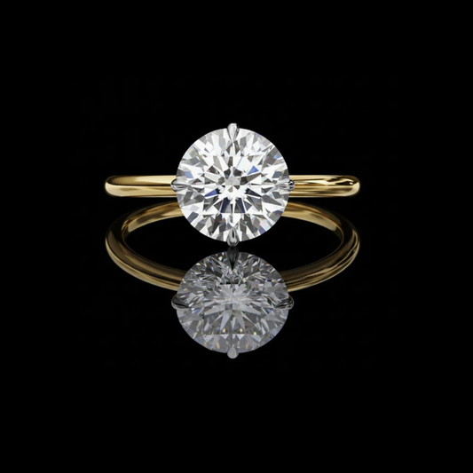 Women's Four Prong Round Cut Lab Diamond Solitaire Ring