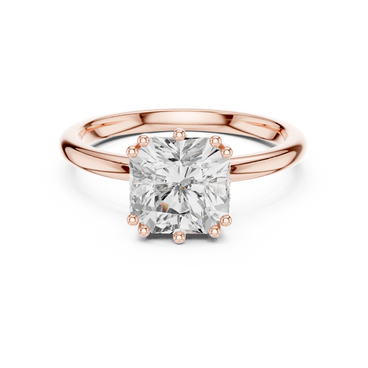 Square Radiant Cut Moissanite Diamond Solitaire Engagement Ring For Her - View 2