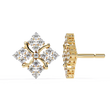 Exquisite Cluster Stud Moissanite Earrings with Brilliant Diamond Floral Sparkle and Elegant Curved Detailing - View 4