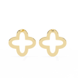 Handcrafted Geometric Elegance with Pave Round Moissanite Diamond Brilliance Eternal Clover Stud Earring - View 7