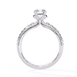 Round Cut Triple Pave Moissanite Diamond Solitaire Engagement Ring - View 7