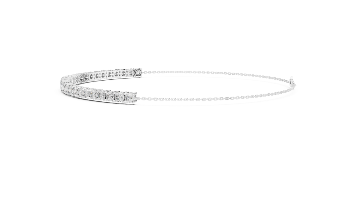 Single Classic Row Round Lab Diamond Tennis Bracelet - View 12