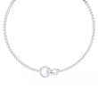 Pave Buckle Clasp Round Moissanite Diamond Tennis Necklace - View 10