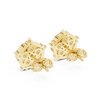 Delicate Floral Round Lab Diamond Cluster Stud Earrings - View 7