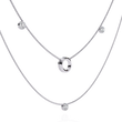 Layered Open Circle Bezel Moissanite Diamond Double Necklace - View 6