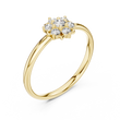 Delicate Floral Cluster Round Lab Diamond Engagement Ring - View 2