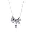Ribbon Bow Pave Lab Grown Diamond Necklace With Pear Drop - View 3