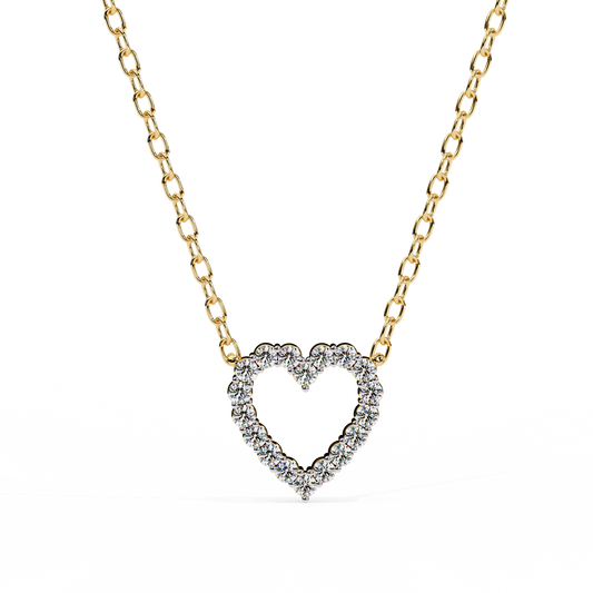 Romantic Love Motif Pendant with Round Moissanite Diamond - View 2