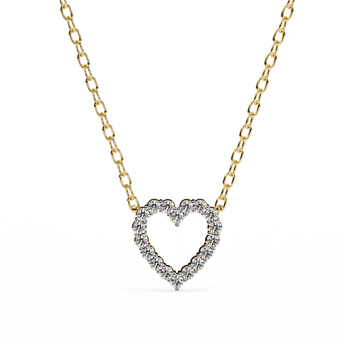 Romantic Love Motif Pendant with Round Lab Grown Diamond - View 2