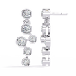 Sophisticated Multi Round Bezel Lab Diamond Drop Earrings in Gleaming Gold Finish - View 6