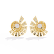 Exquisite Lab Grown Diamond Radiant Sunburst Round Diamond Statement Earrings - View 6