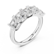 Asscher Cut Lab Diamond Half Eternity Wedding Band - View 6