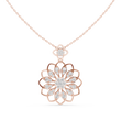 Floret Pattern Layering Pendant with Round Lab Grown Diamond - View 2