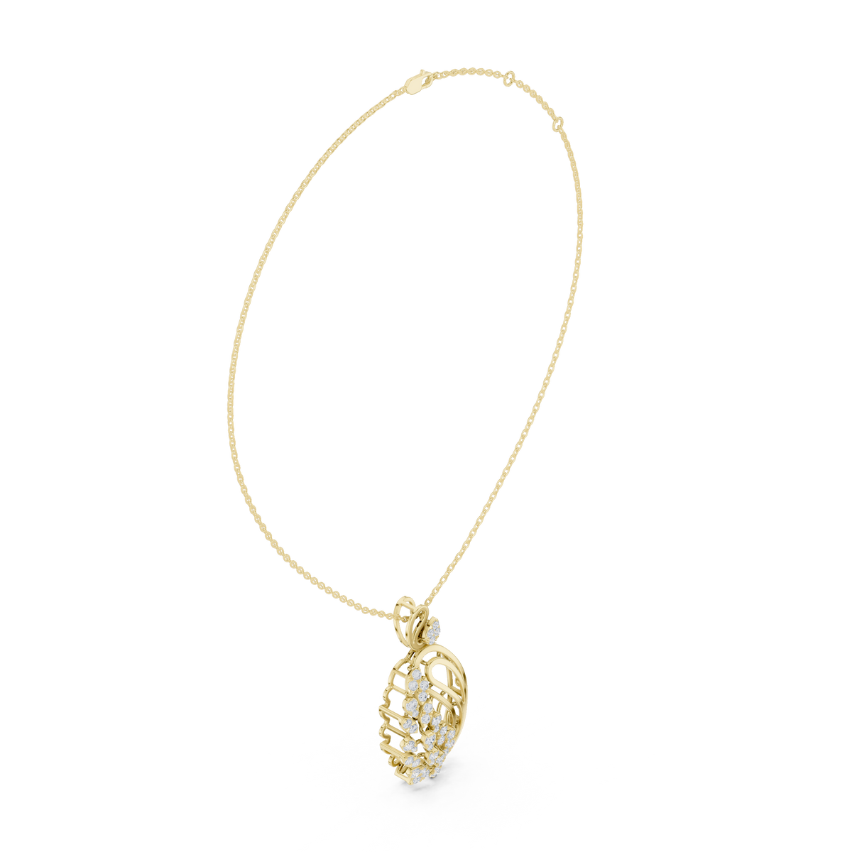 Leaf Motif Nature Inspired Moissanite Diamond Pendant Necklace - View 10