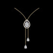 Teardrop Lab Grown Diamond Halo Lariat Pendant Necklace