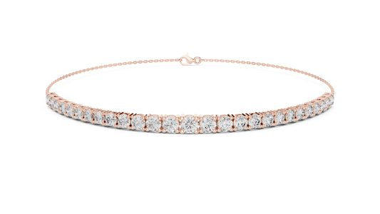 Single Classic Row Round Moissanite Diamond Tennis Bracelet - View 2