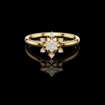 Round Moissanite Diamond Floral Cluster Ring