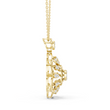 Floral Halo Setting Round Lab Grown Diamond Pendant - View 4