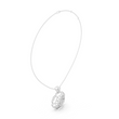 Round Diamond Floral Lab Grown Pendant Necklace - View 9