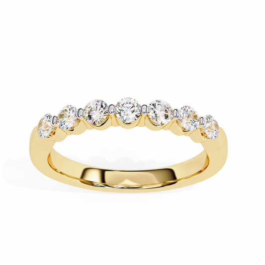 Round Brilliant Cut Lab Half Eternity Promise Band - View 2