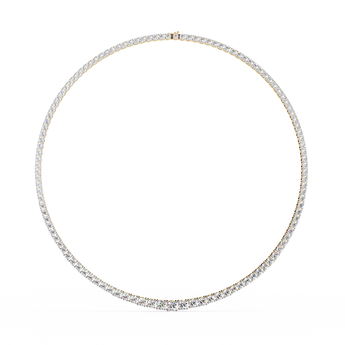 Round Cut Lab Grown Diamond Tennis V Necklace - View 7