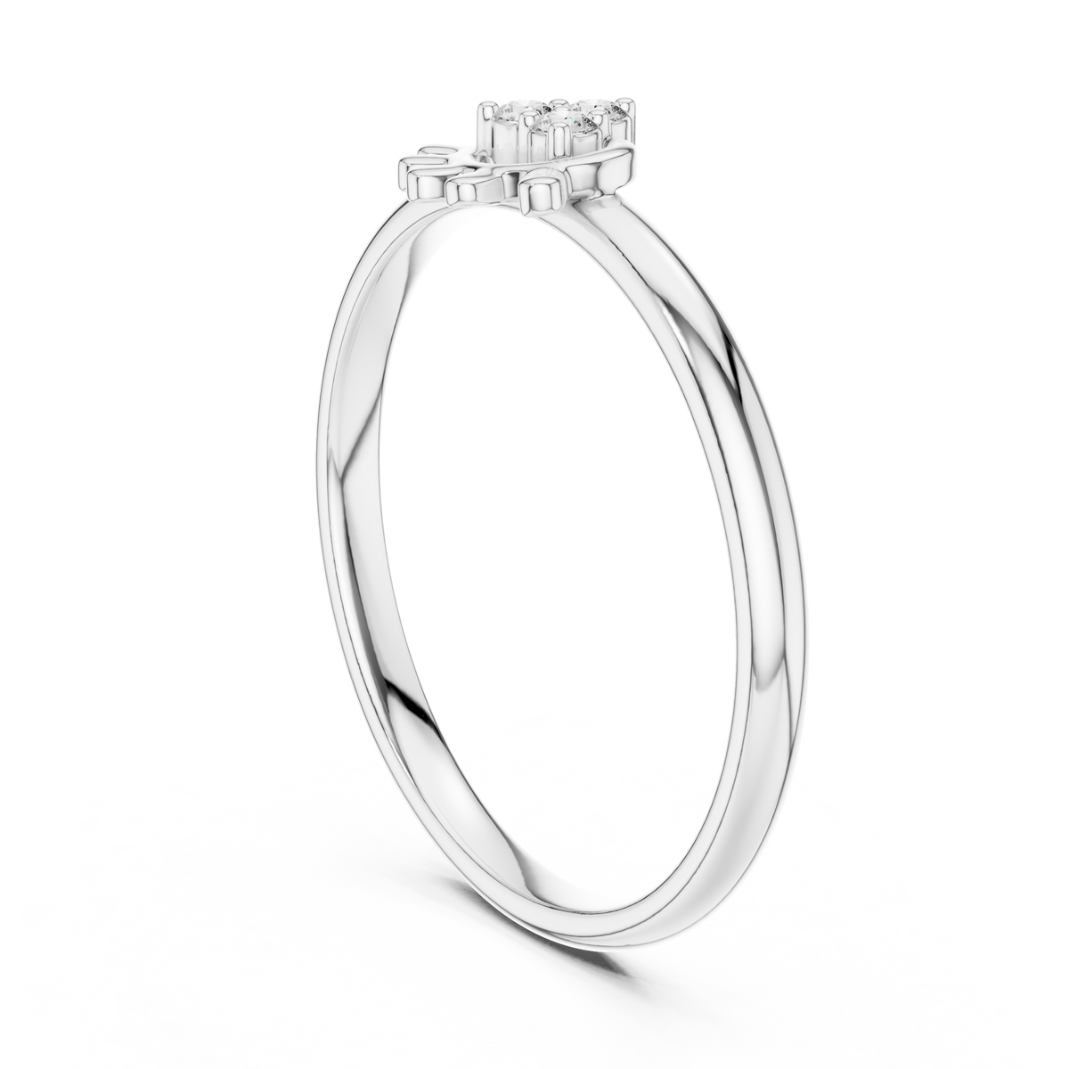 Modern Round Lab Diamond Cluster Delicate Ring - View 7