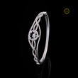 Intertwined Infinity Round Moissanite Diamond Floral Motif Bracelet - View 2