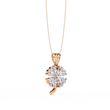 Floral Motif Lucky Charm Pendant with Heart Lab Grown Diamond - View 5