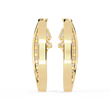 Sparkling Lab Grown Diamond Studs Baguette and Round Diamond Curved Hoop Earrings - View 7