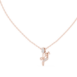 Dainty Twin Tulip Flower Round Lab Grown Diamond Accent Pendant - View 2
