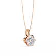 Round Lab Grown Diamond Solitaire Pendant with Six Prong Setting - View 6