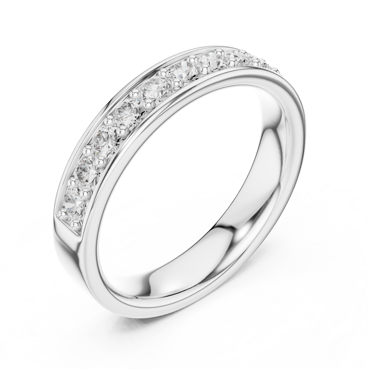 Channel Set Round Moissanite Diamond Eternity Ring For Women - View 4