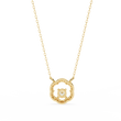 Flower Shape Halo Pendant with Round Moissanite Diamond - View 8