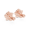 Delicate Floral Round Lab Diamond Cluster Stud Earrings - View 8