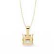 Princess Lab Grown Diamond Solitaire Four Prong Pendant - View 9