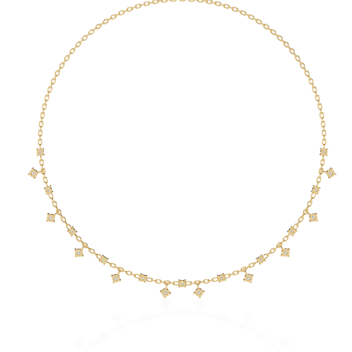 Princess Shape Round Moissanite Diamond Choker Necklace - View 10