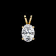 Oval Cut Lab Grown Diamond Solitaire Four Prong V Bail Pendant