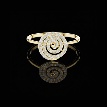 Spiral Swirl Style Round Lab Diamond Statement Engagement Ring