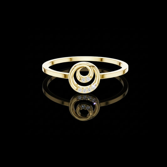 Swirl Accents Round Cut Lab Diamond Engagement Ring