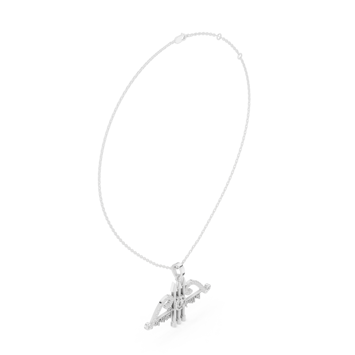 Spiritual Jai Shree Shyam Bow Arrow Om Moissanite Diamond Pendant - View 12