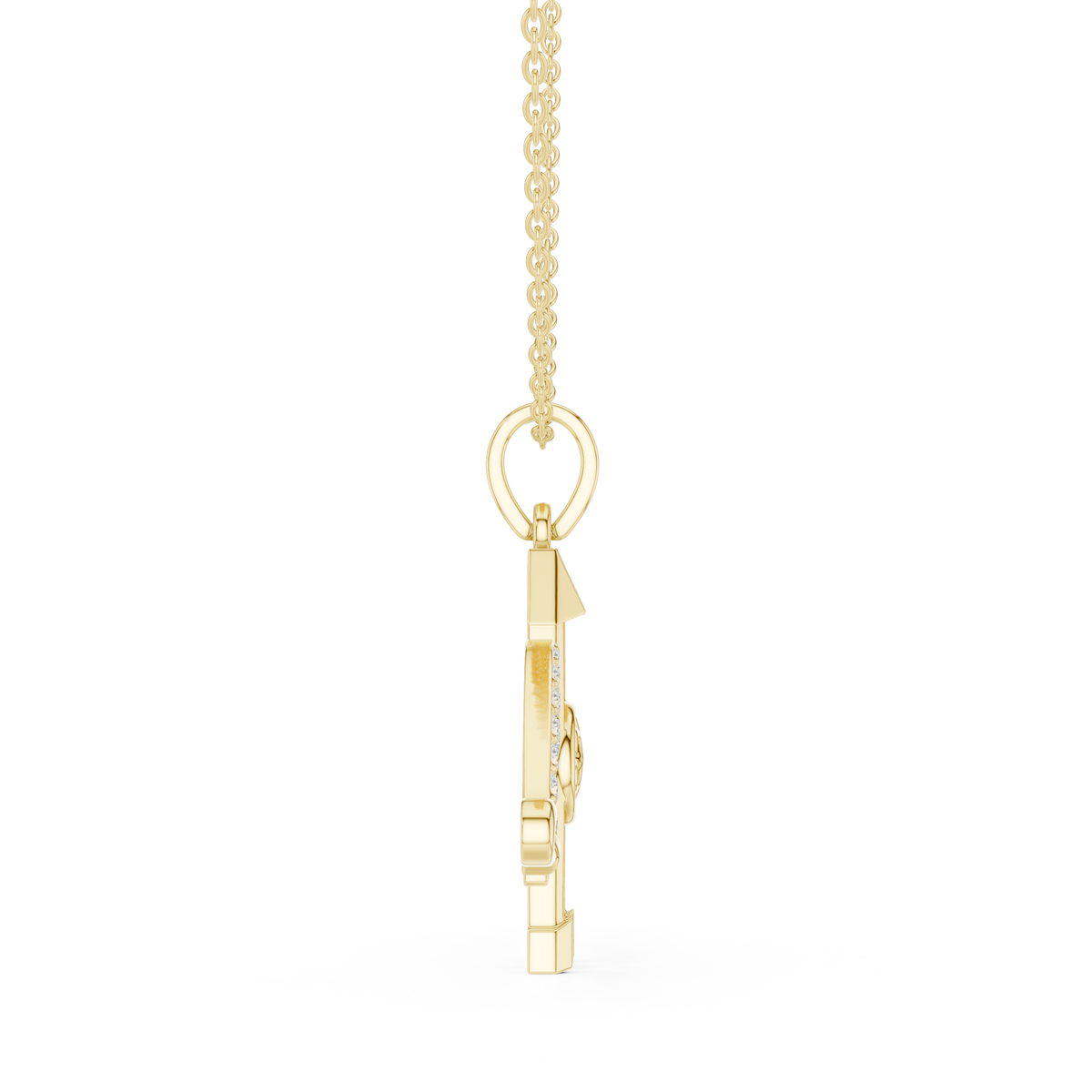 Spiritual Jai Shree Shyam Bow Arrow Om Moissanite Diamond Pendant - View 4