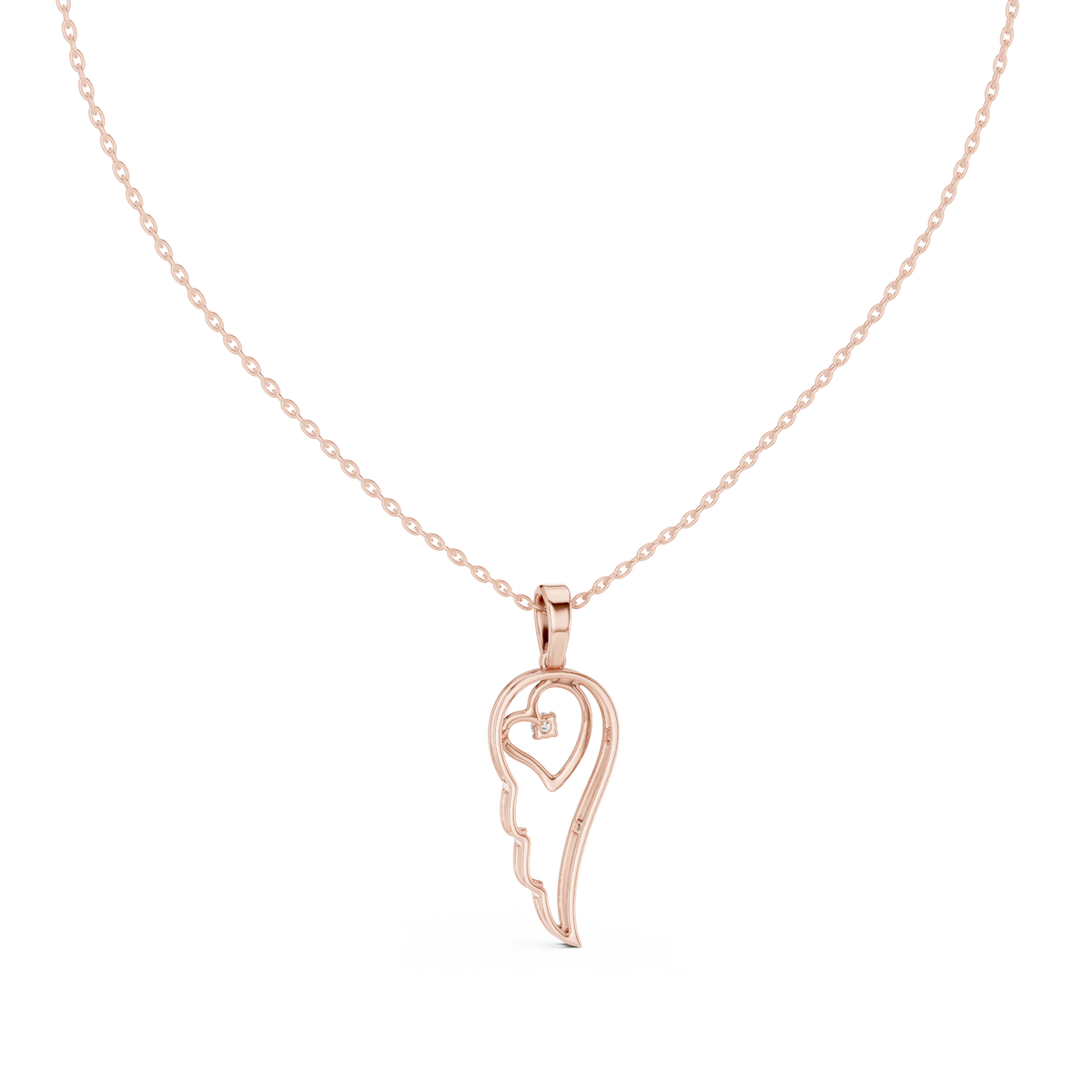 Abstract Spiritual Silhouette Charm Pendant with Round Moissanite Diamond - View 8