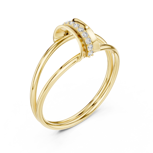 Split Shank Round Cut Lab Diamond Statement Engagement Ring - View 2