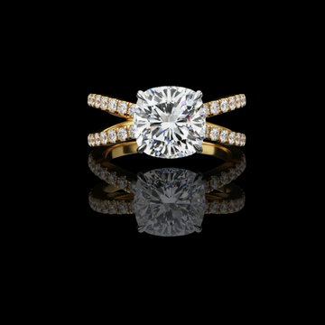Split Shank Pave Cushion Lab Diamond Engagement Ring