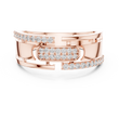 Round Cut Lab Grown Diamond Men's Center Plate Pave Gold Statement Band - View 2